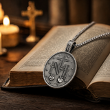 Pure Tin Miraculous Medal Virgin Mary Necklace