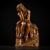 Boxwood "Crown of Thorns" Jesus Meditation Sculpture - Hand-carved Spiritual Art | A Concrete Reminder of His Divine Burden