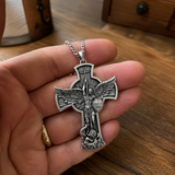 New titanium steel/S925K silver Archangel St. Michael necklace