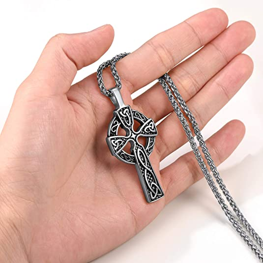 Stainless steel Celtic cross pendant necklace
