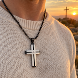 Layered Cross Necklace – Titanium Steel Christian Pendant