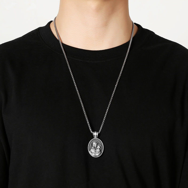 Blessed Virgin Mary Madonna and Infant Jesus Necklace