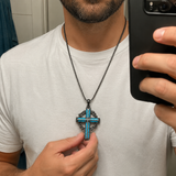 "By His Wounds We Are Healed" - Handcrafted Turquoise Crown of Thorns Cross - A Daily Symbol of Hope & Protection