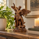 Boxwood Archangel Michael Carving: A Christmas Gift of Divine Protection