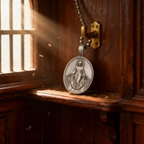 Pure Tin Miraculous Medal Virgin Mary Necklace