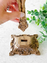 Wood carving of the Cross of the Order of Saint Benedict - with base