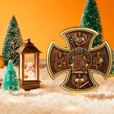 Trinity Jesus and Mary Wood Cross