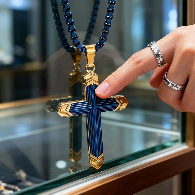 Titanium Steel 18K Gold Cross Necklace | A Christian Emblem of Faith and a Fashion Statement