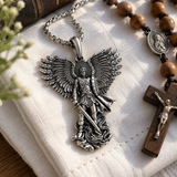 S925K Silver Saint Michael Pendant: Courage in the Heart