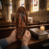 Our Lady of Guadalupe Round Wooden Tabletop Ornament