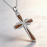 Vintage Wood Grain Cross Necklace – Timeless Faith & Modern Craft