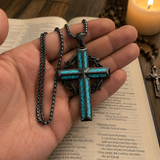 "By His Wounds We Are Healed" - Handcrafted Turquoise Crown of Thorns Cross - A Daily Symbol of Hope & Protection