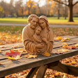 Hand-Carved Beech Wood Holy Family Figurine & Wall Hanging Ornament