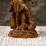 Boxwood Archangel Michael Carving: A Christmas Gift of Divine Protection