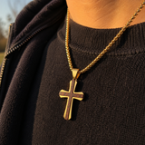 Christian Cross Necklace – Solid Rosewood & Titanium Steel Faith Pendant