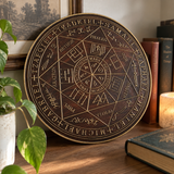 Seven Angels Seal Beech Wood Carving – Hand-Carved Christian Protection & Prayer Plaque