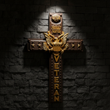 Hand-Carved Beechwood Veteran Cross Wall Plaque | USA Eagle | Proudly Served | Military Gift
