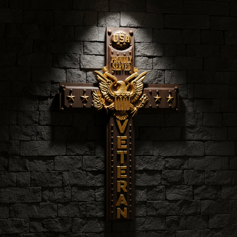 Veteran Cross wall display