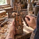 Christ Still Reaches Down – Hand-Carved Beechwood Savior Cross