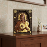 Unser Herr Jesus Heiliges Herz Holz Schnitzerei - Christlich-katholisches personalisiertes Schnitzgeschenk
