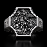 Saint Michael Archangel Protection Ring – S925K Sterling Silver Christian Faith Ring