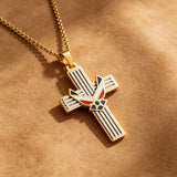 Wings of Faith Cross Necklace – Courage, Devotion & Patriotism