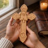 Hand-Carved Beechwood Our Lady of Guadalupe Wall Cross – Catholic Christian Home Décor - Christian gift presentation