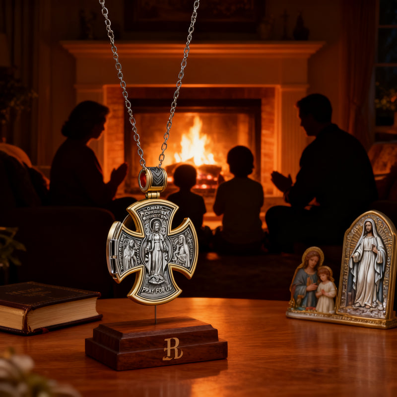 S925 sterling silver double-sided Jesus and Virgin Mary necklace