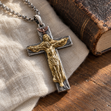 Trinity Crucifix Necklace – Father, Son & Holy Spirit Christian Cross Pendant