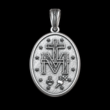 S925K Silver Miracle Medal English Version Inscription Necklace