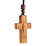 Wooden Savior Cross Necklace