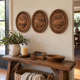 Sacred Family Three Sacred Hearts Wall Decoration Wood Sculpture