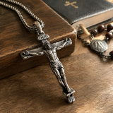 The Passion of Christ S925 Silver/Titanium Steel Cross Necklace