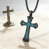Black Turquoise Cross Necklace – Faith & Southwest Spirit