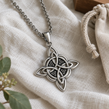 Celtic Trinity Knot Necklace – Christian Faith Pendant in Gold, Silver & Black