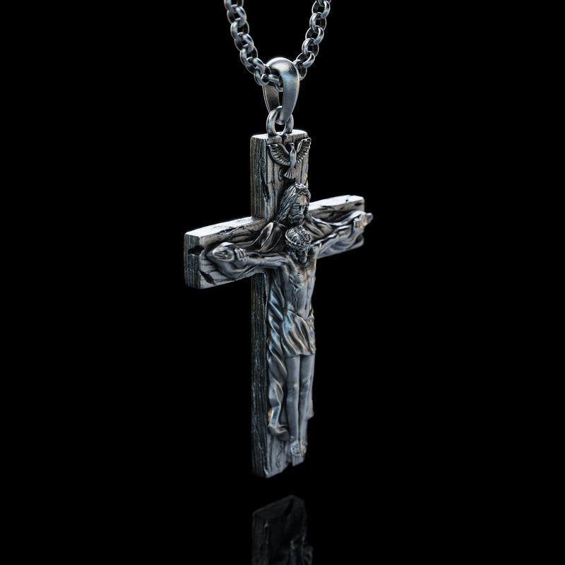 New Titanium Steel Trinity Cross Necklace