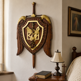 Archangel Michael Sword & Shield Wall Plaque - Divine Protection in Spiritual Warfare - design detail