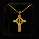 Celtic Knot Titanium Steel Cross Necklace - side view
