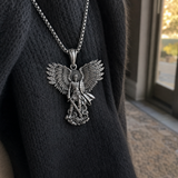 S925K Silver Saint Michael Pendant: Courage in the Heart