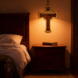 Sacred Thorn Crown Wooden Cross ✝️ | Hand-Carved Beechwood Crucifix with Crown of Thorns