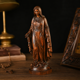 Hand-carved boxwood icon of the Immaculate Heart of Mary