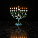 Hanukkah Hand-Painted Menorah: Illuminate the Jewish People's Covenant of Light with Artisan Brushstrokes