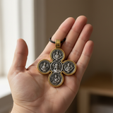 Baroque Style Crucifix Pendant with Jesus and the Four Archangels – A Symbol of Faith and Divine Protection