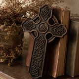 Solid Beechwood Celtic Cross - Hand-Carved Christian Wall Cross - Meaningful Religious Gift