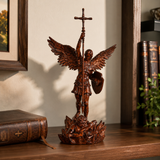 St. Michael the Archangel - Hand Carved Boxwood Sculpture - Spiritual Guardian for Prayer Spaces