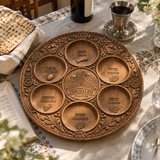 Jerusalem Passover Seder Plate – Hand-Carved Beechwood Judaica for Pesach
