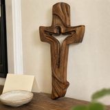 Jesus Ascends the Cross Wood Carving