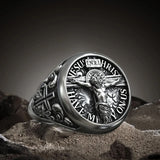 S925K Silver Jesus Crucifixion St. Benedict Medal Ring - BGCOPPER