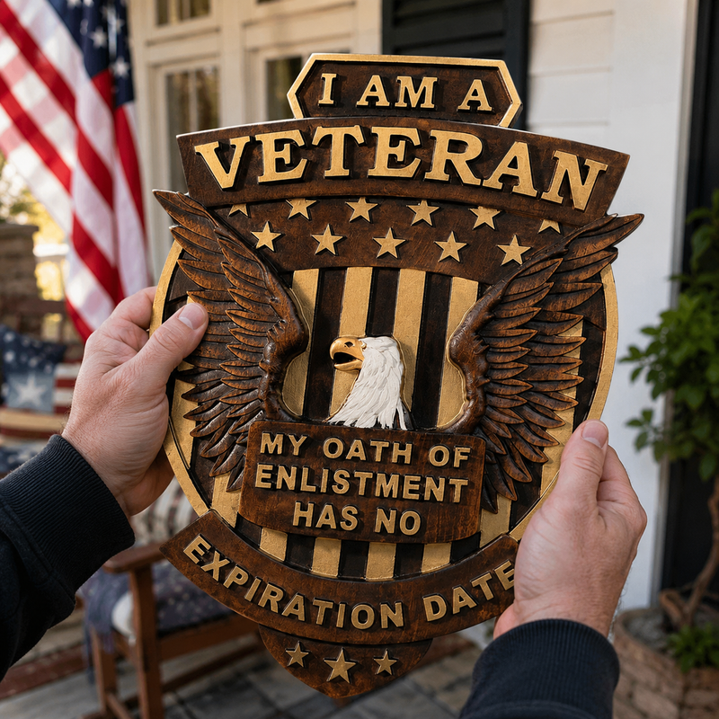 Plaque with flag and tribute