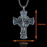 New titanium steel/S925K silver Archangel St. Michael necklace